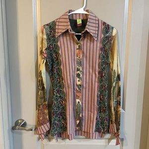 Vintage rare save the queen r long sleeve mesh shirt